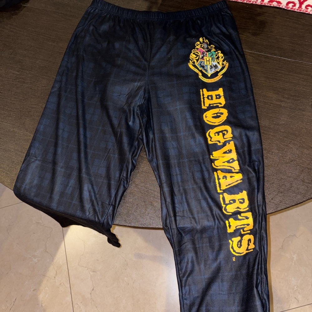 Warner Bros. Black and Blue Harry Potter Hogwarts Pajama Pants Couples Matching